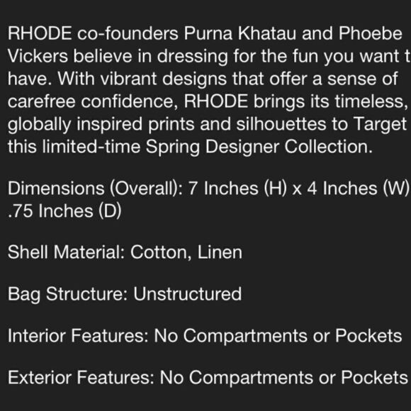 RHODE Zinnia Floral Quilted Crossbody Purse/Bag - Picture 7 of 8